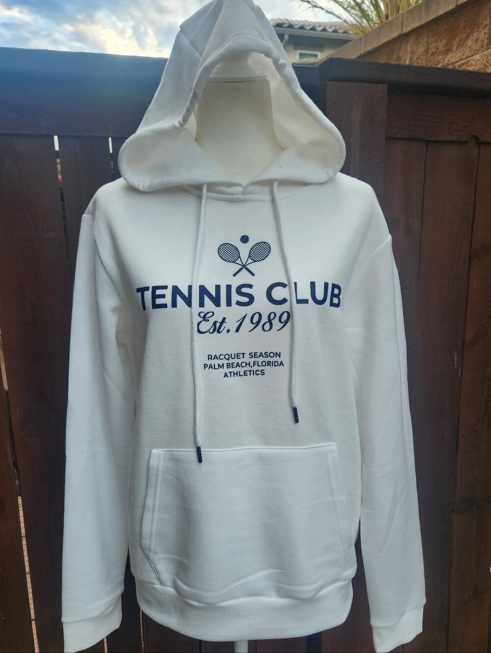White Tennis Club Graphic Hoodie Sweatshirt